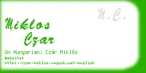miklos czar business card