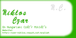 miklos czar business card